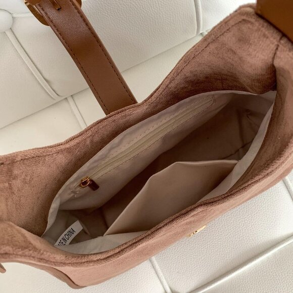 Fashion-Forward Coffee Suede Shoulder Bag - Perfect Gift for Any Occasion - Picture 5 of 8